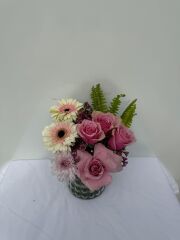 Cinzia Pembe Somon Gül Vazo Arajman